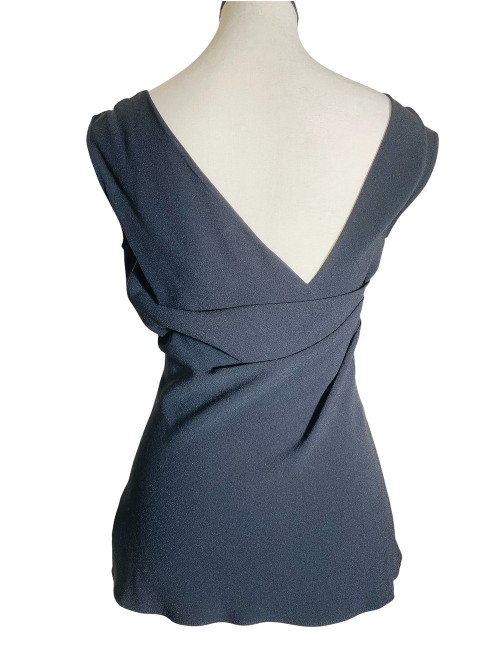 Cowl Back Tank Open Back Minimalist Quiet Luxury Theory Black P - Picture 5 of 8
